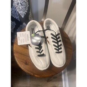 TRETORN Women's Leather Casual Sneakers White Leopard US 9 NWT Preppy City Mom